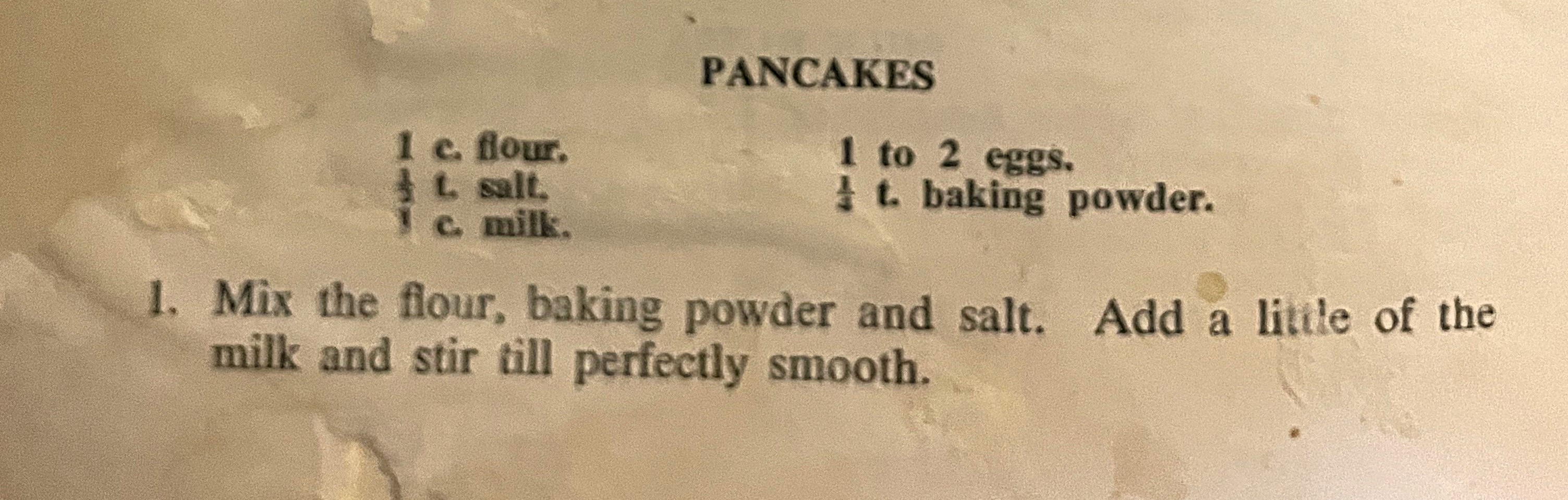 Pan Cakes Original Recipe Part 1
